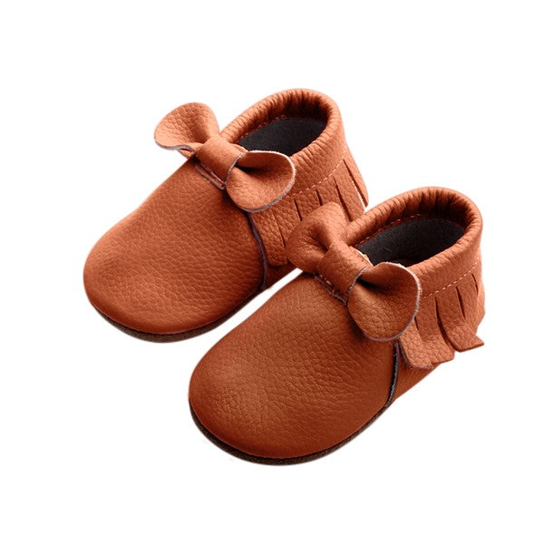 Bow Moccasins - Brown